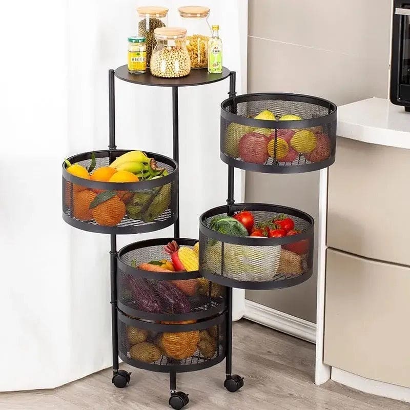 Round Multi Tier Rotary Storage Basket, 360 Degree Rotatable Kitchen Shelf, Multilayer Living Room Basket, Multifunction Fruit And Vegetable Basket, Storage Basket Rack, Floor Stand Multi Tier Drawer Rolling Trolley Cart Round Multi Tier Rotary Storage Basket, 360 Degree Rotatable Kitchen Shelf, Multilayer Living Room Basket, Multifunction Fruit And Vegetable Basket, Storage Basket Rack, Floor Stand Multi Tier Drawer Rolling Trolley Cart